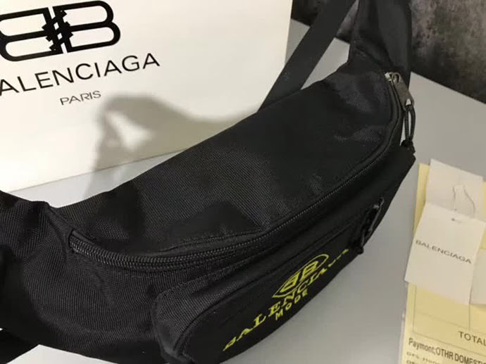 BALENCIAG巴黎世家 頂級原版品質 黃色繡花 胸包 腰包 男女同款 482389  BL1317